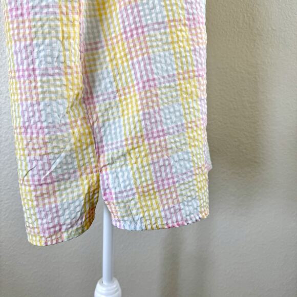 American Sweetheart Shirt Womens XL White Pastel Plaid Easter Seersucker Button - Picture 8 of 14